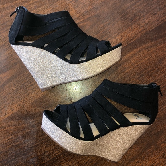 Elle Shoes - ELLE glitter wedges